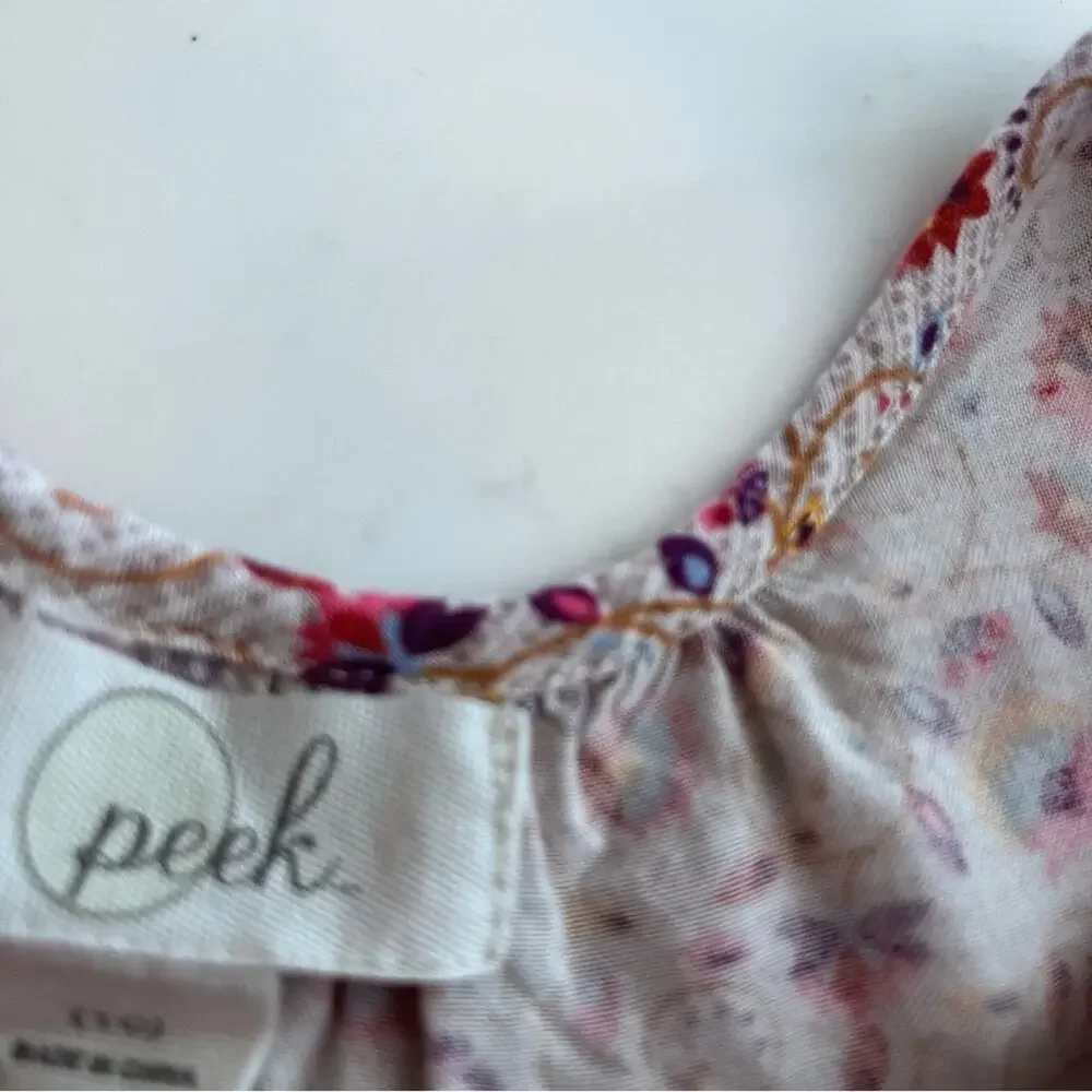 PEEK Girls Isa Allover Floral Print Puff Sleeve Dress size 10